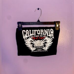 Black California Graphic Tube Top